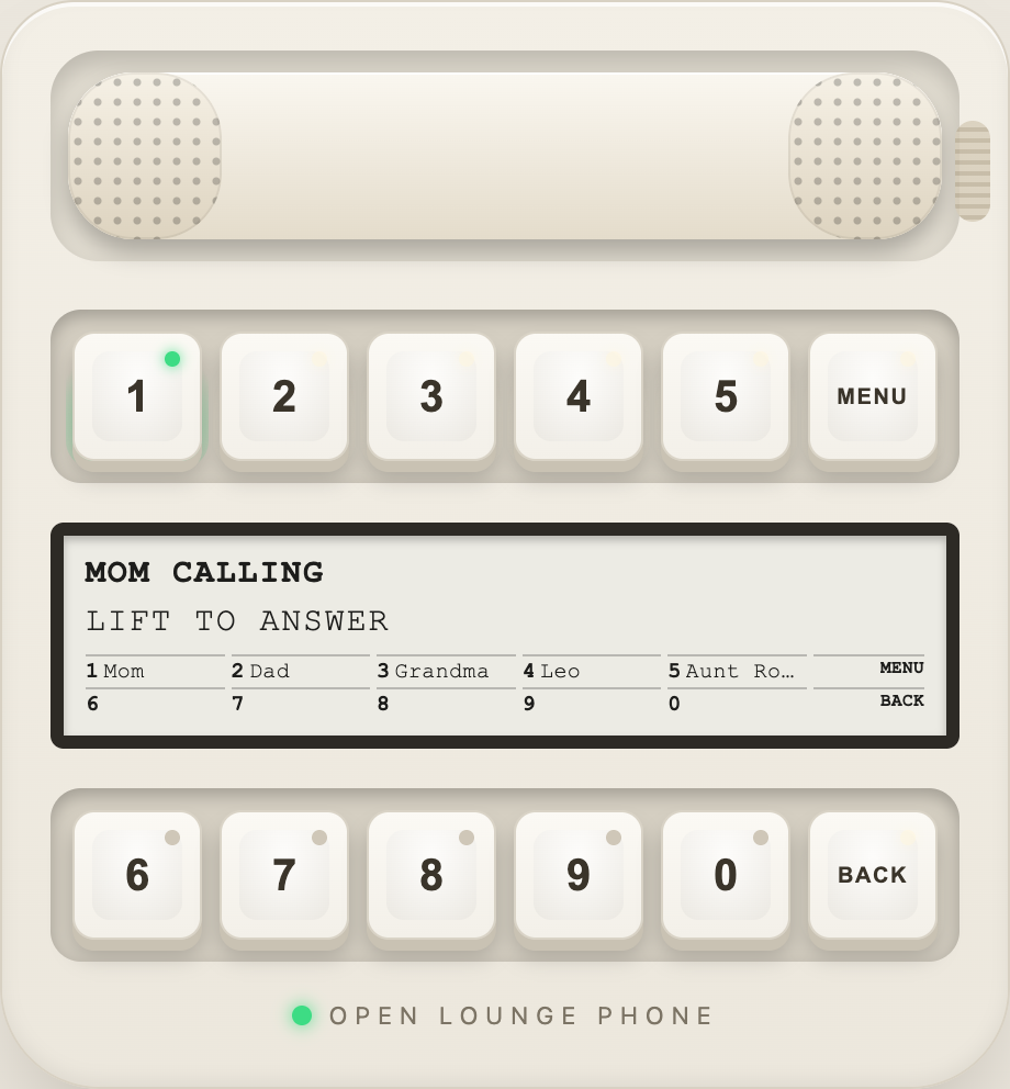 The browser phone emulator ringing, with its developer panel